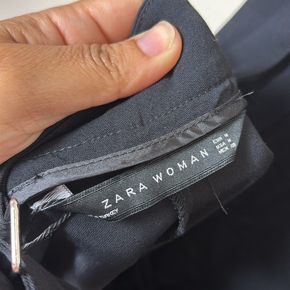 NWT Zara Pinafore Black Ruffled Jumpsuit size Medium - Picture 8 of 14